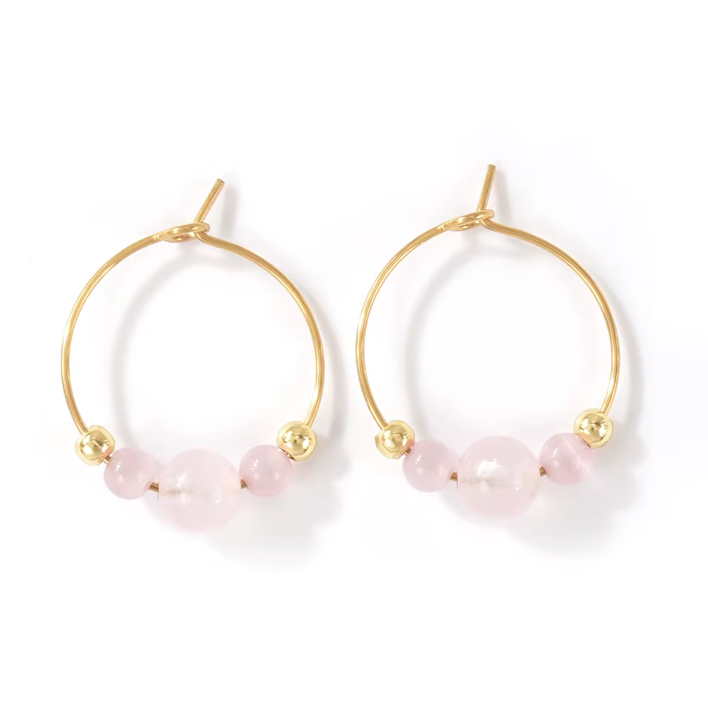 Earrings Natural Gemstone Σκουλαρίκια Κρίκοι με Φυσικούς Λίθους