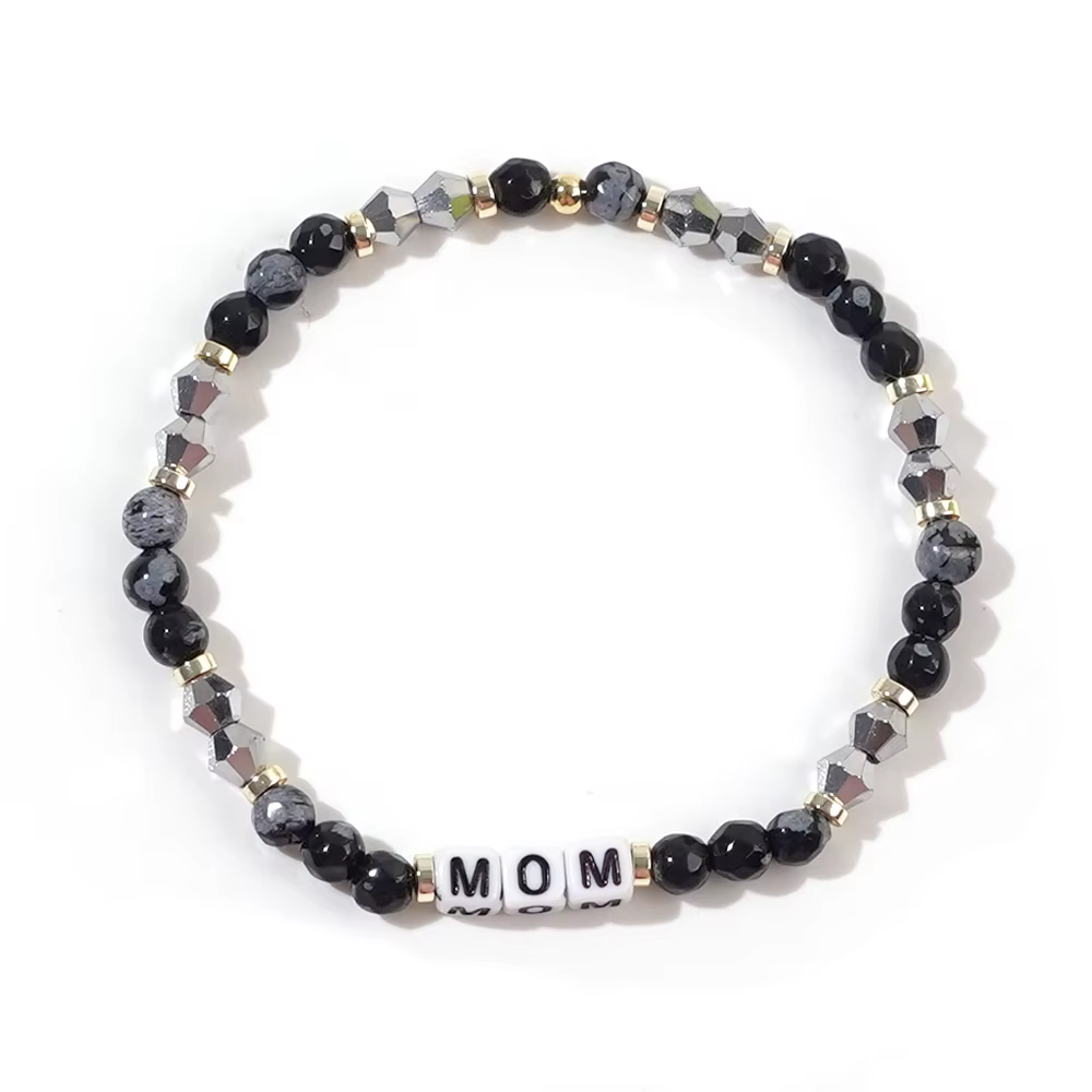 Bracelet Mom Βραχιόλι με Κρυστάλλινες Χάντρες – Ελαστικό