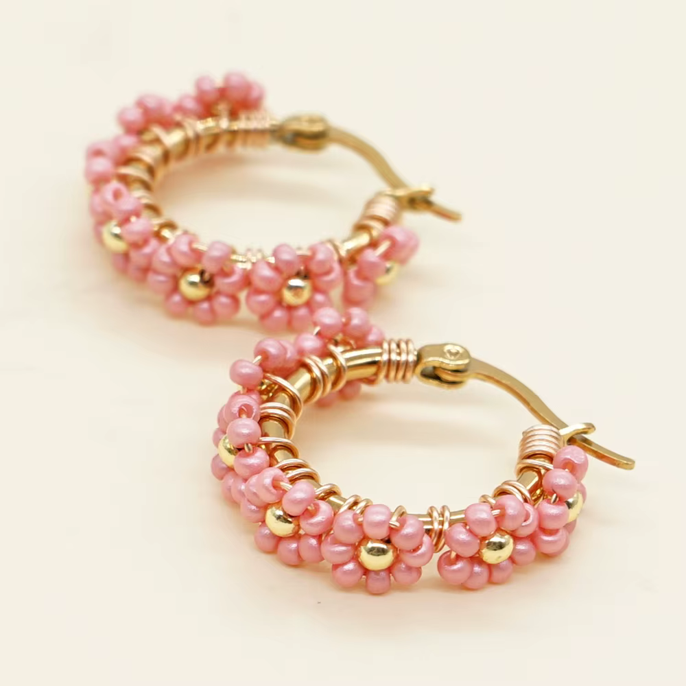 Daisy Earrings Pink